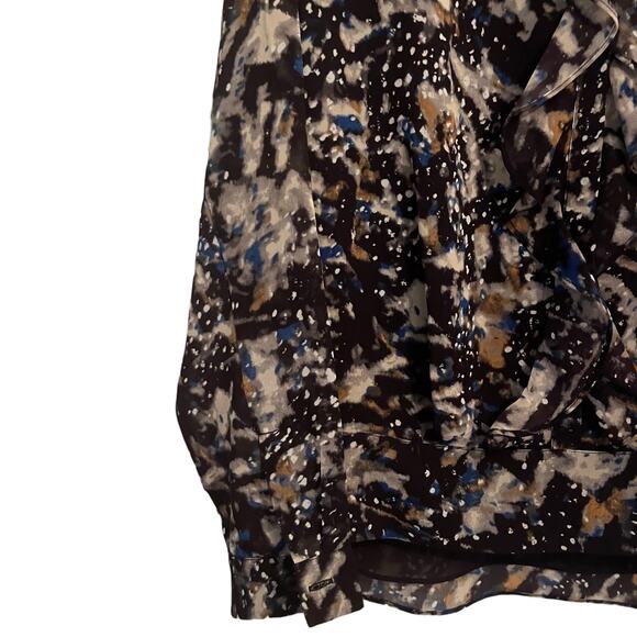 CAbi #3066 Womens Starry Night Ruffle Chiffon Print Blouse M - Picture 3 of 6
